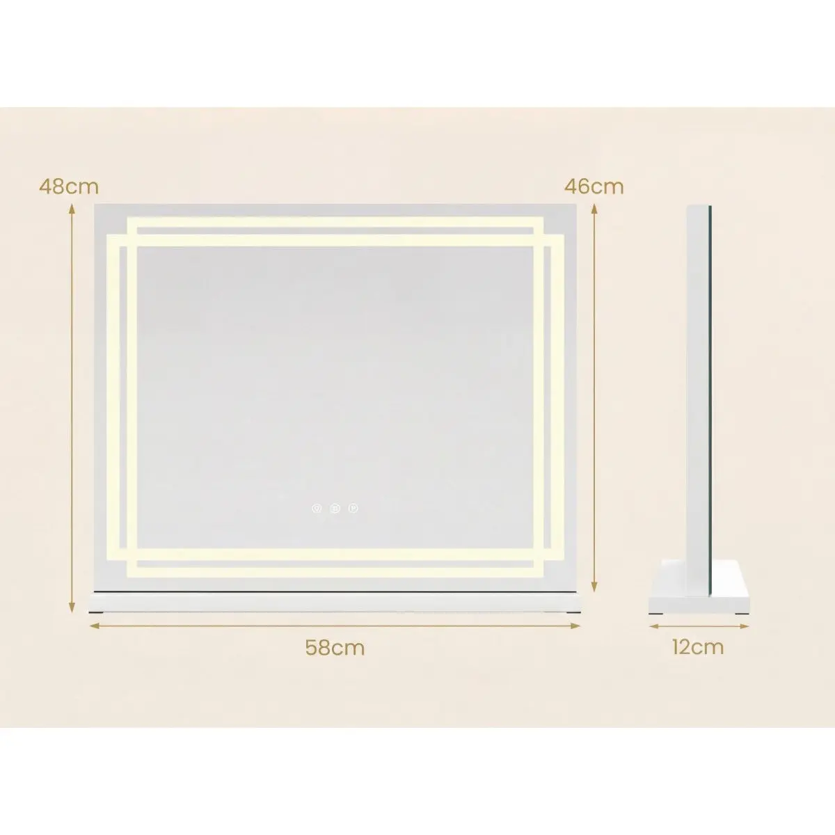 Oglinda cu LED Costway HU11241DE-WH (White) - 3