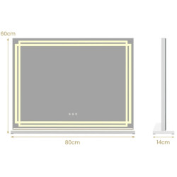 Oglinda cu LED Costway HU11242DE-WH (White) Thumb