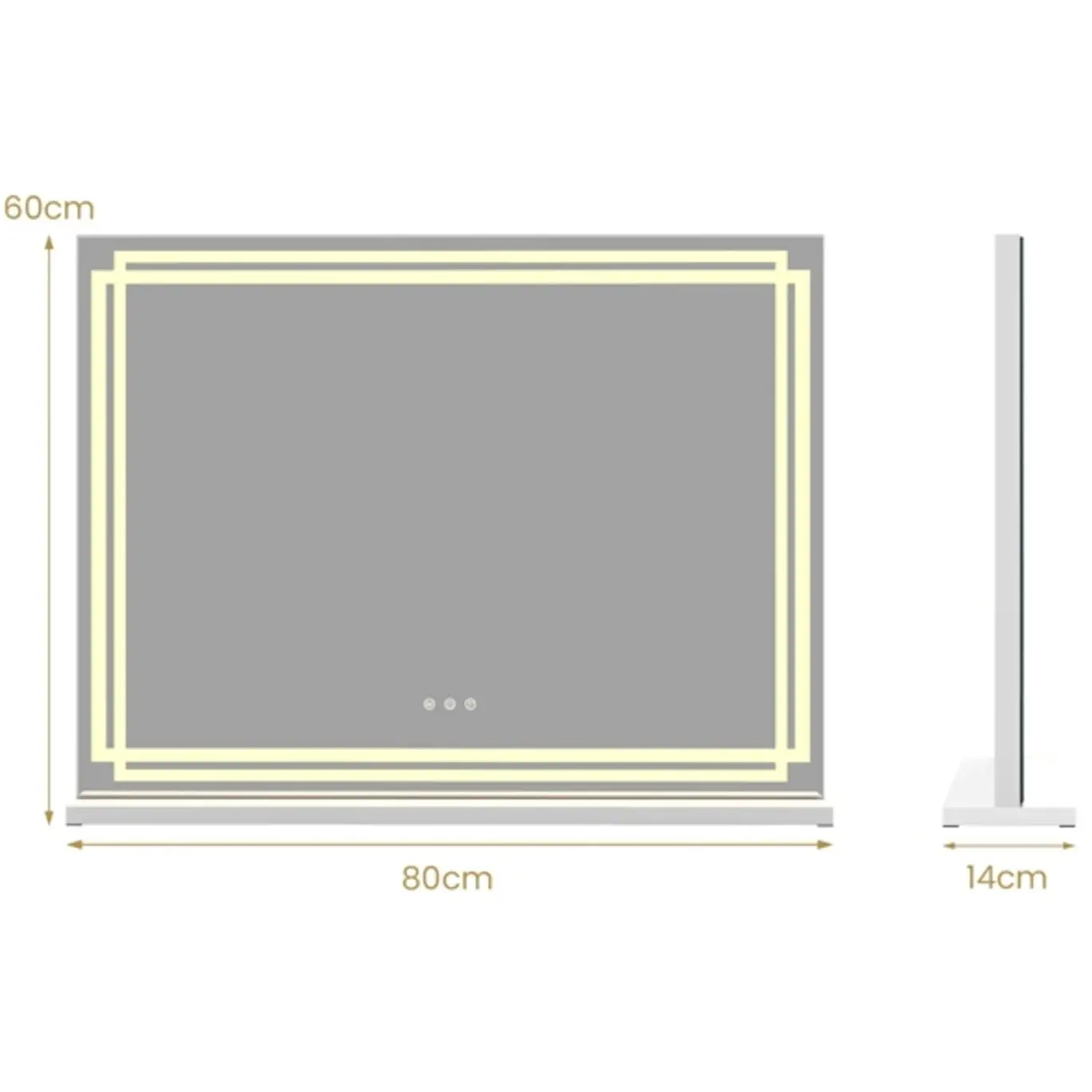 Oglinda cu LED Costway HU11242DE-WH (White) - 3