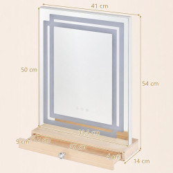 Oglinda cu LED Costway HU11337DE (Natural) Thumb