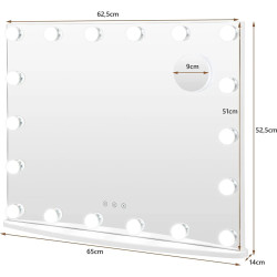 Oglinda cu LED Costway JV11894WH (White) Thumb