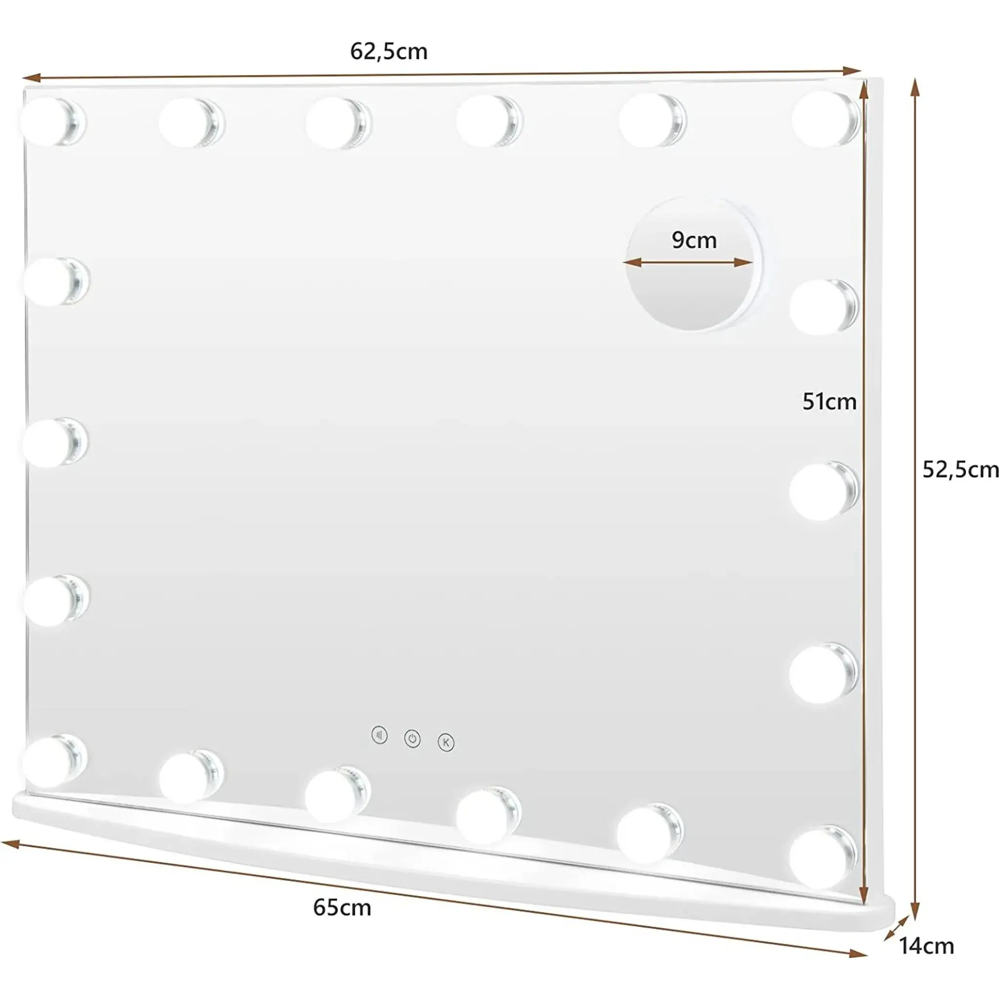 Oglinda cu LED Costway JV11894WH (White) - 2