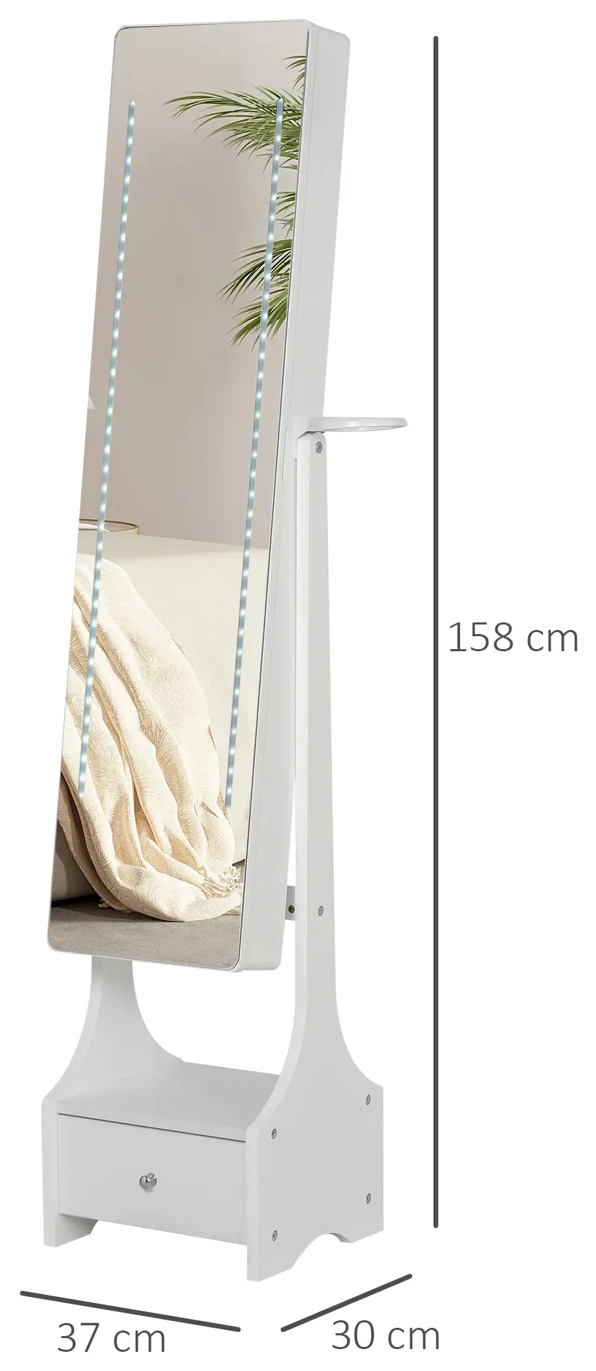 Шкаф-зеркало для украшений Homcom 831-325 (White) - 4