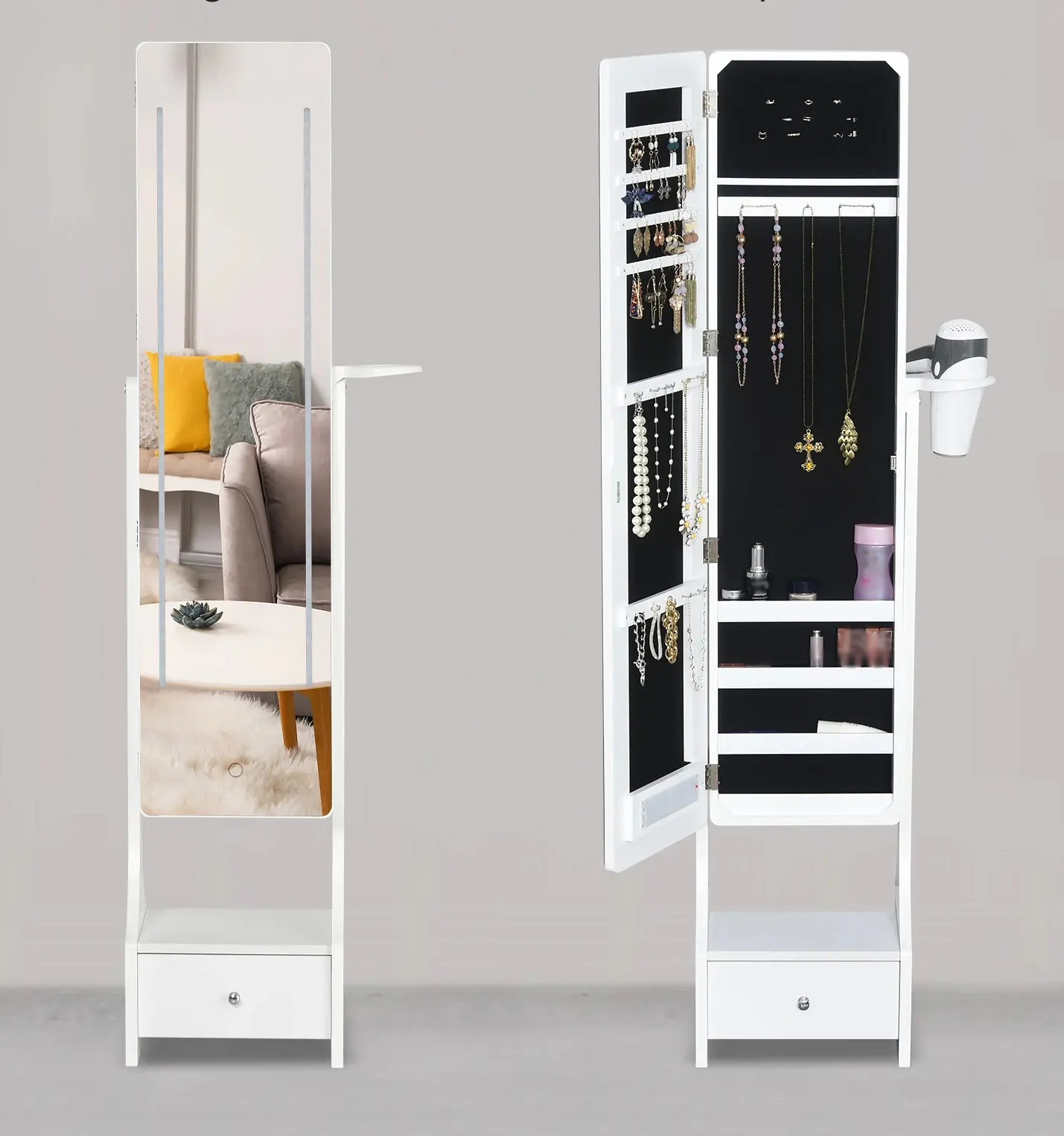 Шкаф-зеркало для украшений Homcom 831-325 (White) - 5