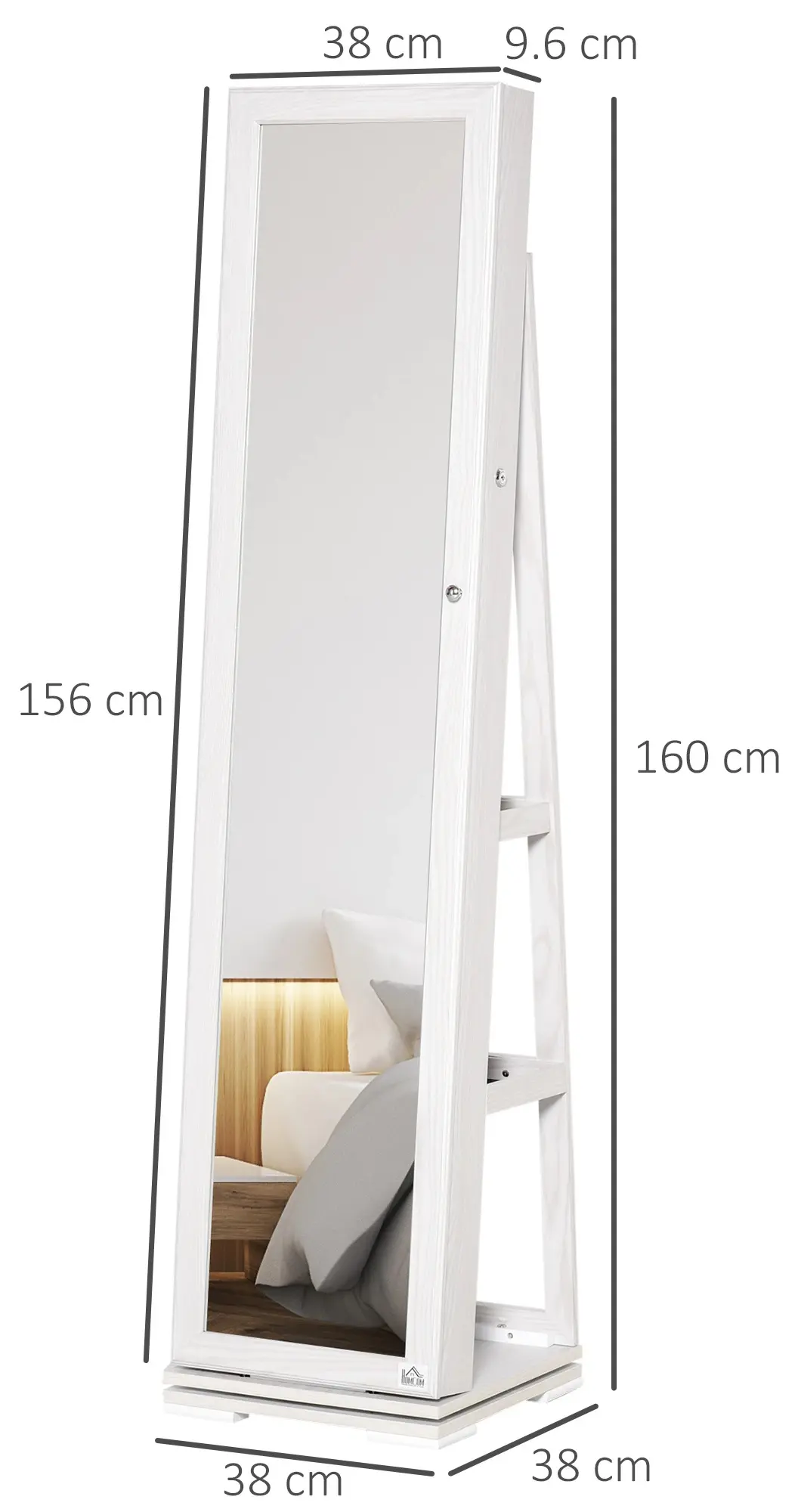 Шкаф-зеркало для украшений Homcom 831-393 (White) - 3