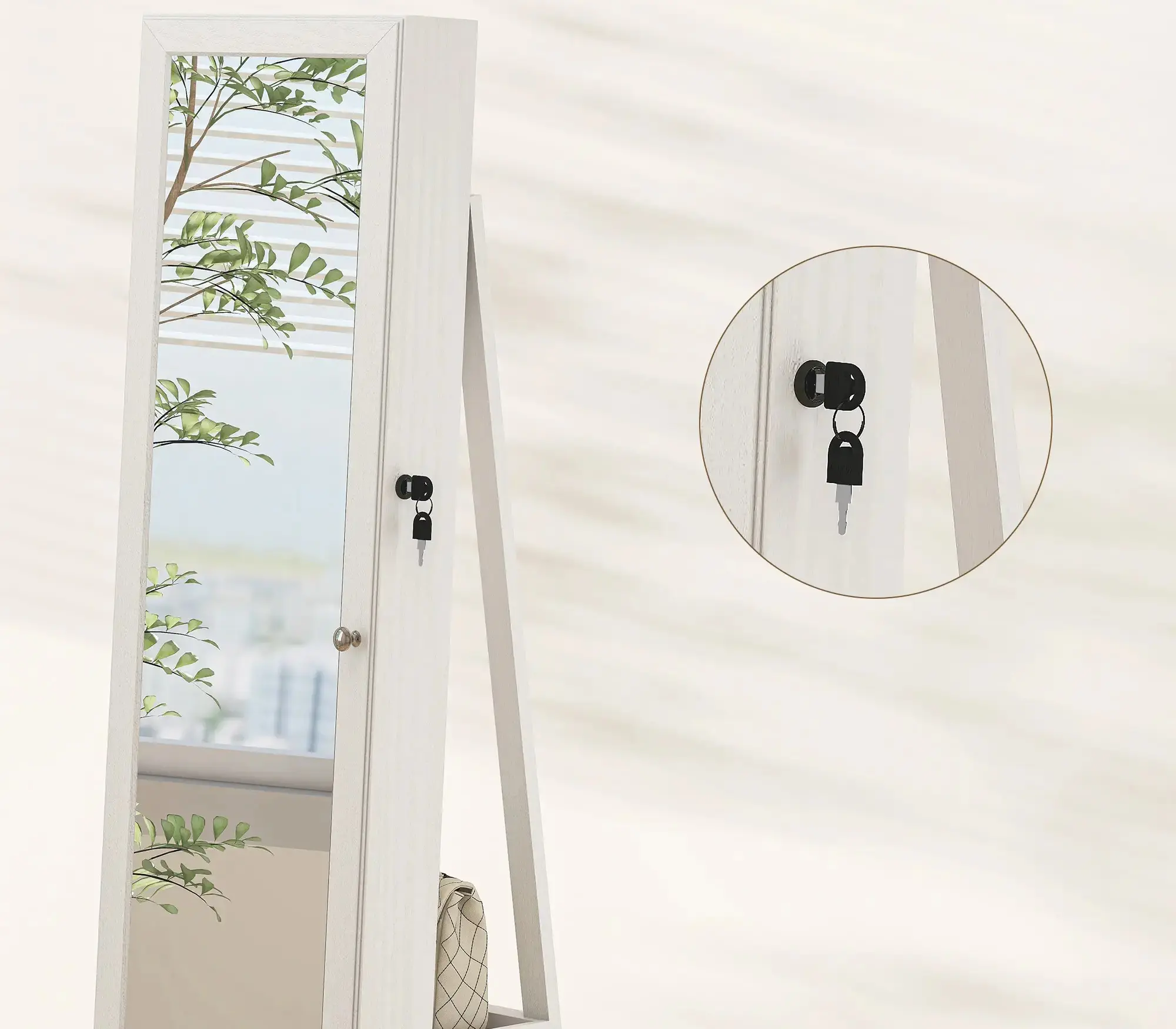 Шкаф-зеркало для украшений Homcom 831-393 (White) - 5