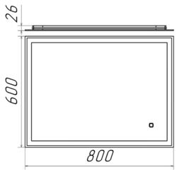 Oglinda Bayro Delta Pro 80x60 Thumb