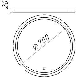 Зеркало Bayro Elipso 700x700 Thumb