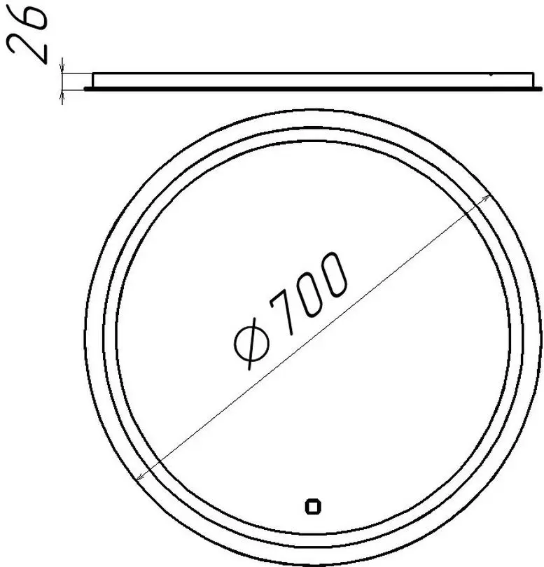 Зеркало Bayro Elipso 700x700