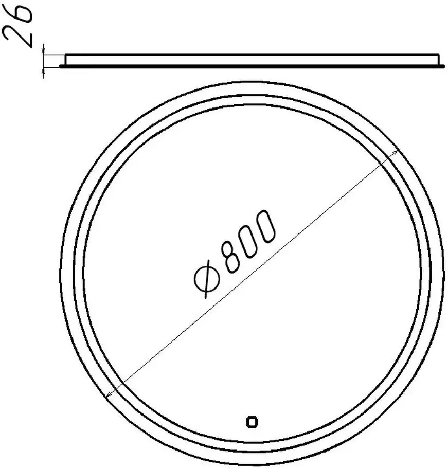 Зеркало Bayro Elipso 800x800