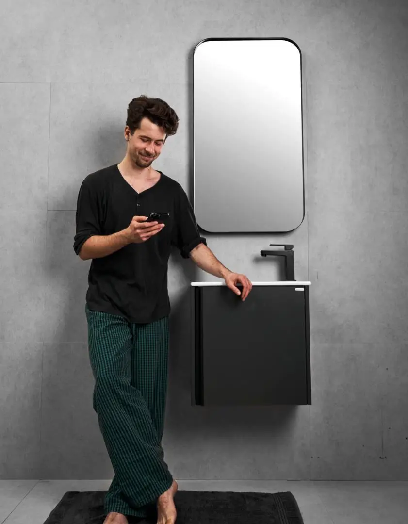 Oglinda Bayro Tunis 900x500 (Black)