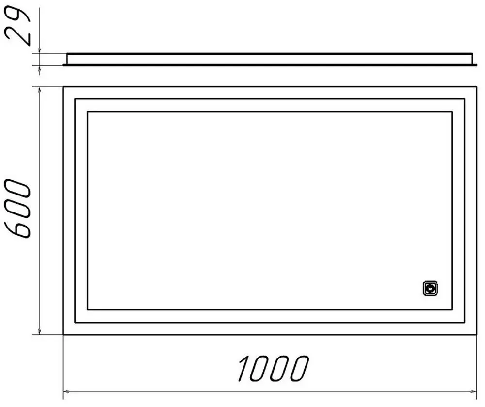 Зеркало с подсветкой Bayro Elipso LED 1000x600