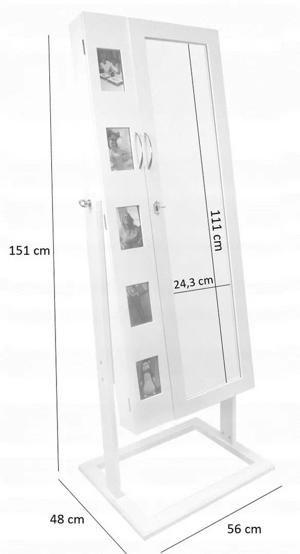 Dulap-oglinda pentru bijuterii Chomik PHO1264 (White) - 6