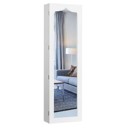 Dulap-oglinda pentru bijuterii Costway HW63090WH (White)