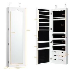 Dulap-oglinda pentru bijuterii Costway HW63090WH (White) Thumb