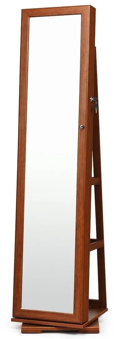 Dulap-oglinda pentru bijuterii Costway HW64483BN (Light Brown)