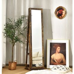 Dulap-oglinda pentru bijuterii Costway HW64483CF (Brown) Thumb