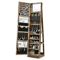 Dulap-oglinda pentru bijuterii Costway HW64483CF (Brown) Thumb