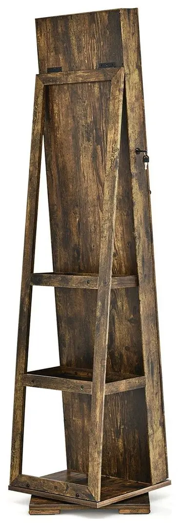 Dulap-oglinda pentru bijuterii Costway HW64483CF (Brown)