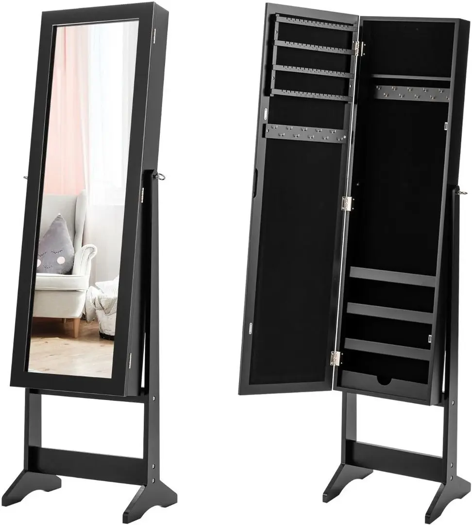 Шкаф-зеркало для украшений Costway HW66419BK (Black) - 2