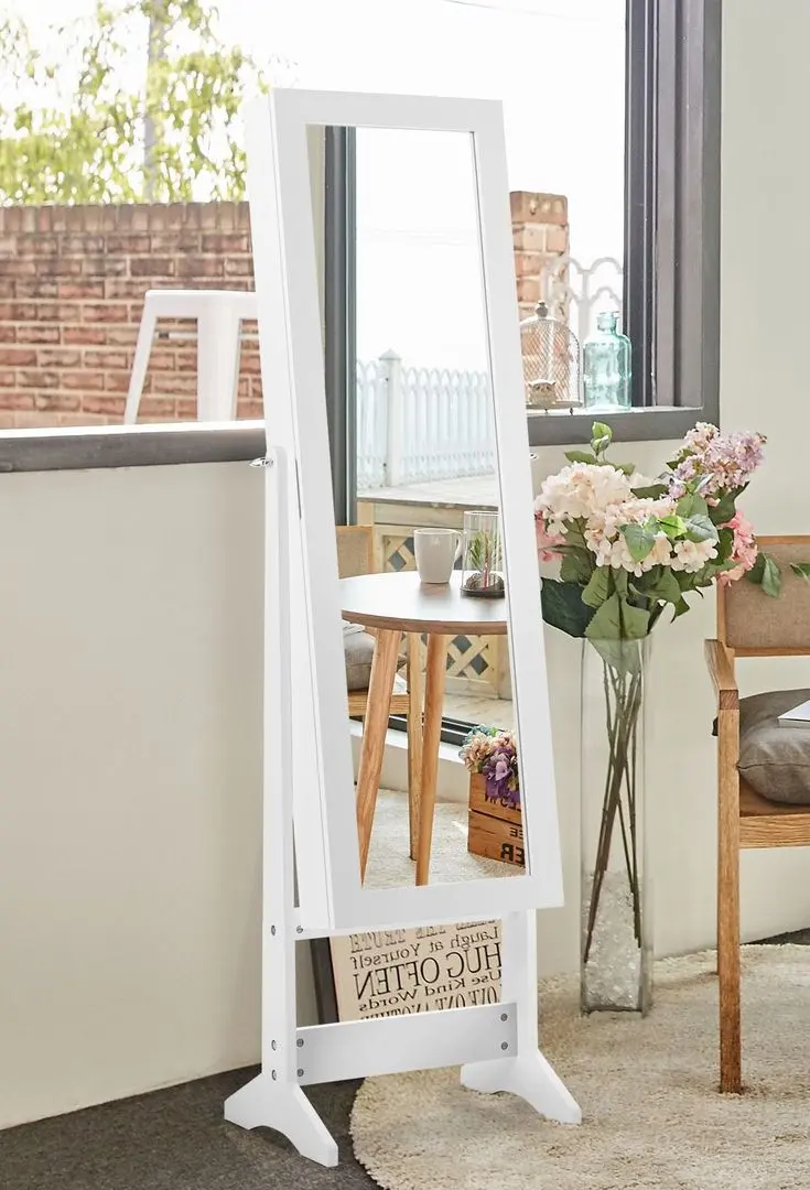 Шкаф-зеркало для украшений Costway HW66419WH (White)