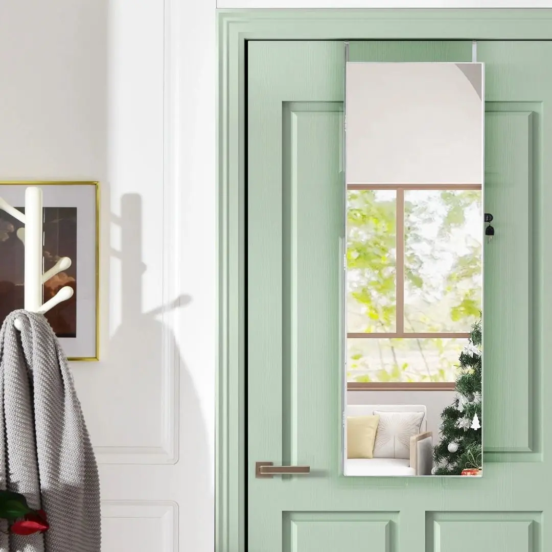 Dulap-oglinda pentru bijuterii Costway HW67236WH (White)