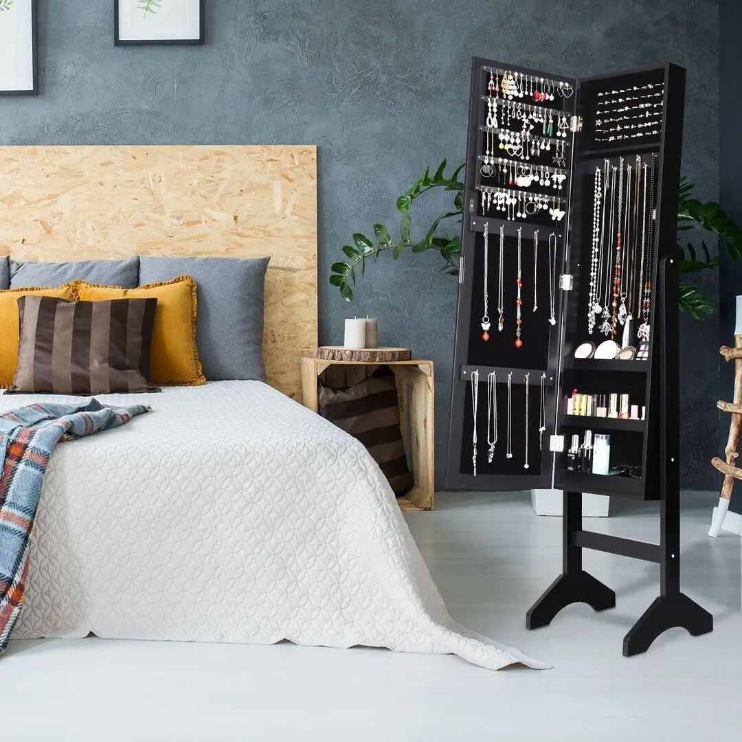 Dulap-oglinda pentru bijuterii Costway JV10079BK (Black)