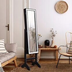 Dulap-oglinda pentru bijuterii Costway JV10079BK (Black)