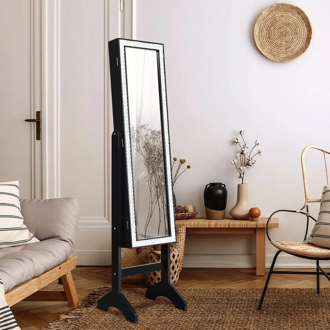 Dulap-oglinda pentru bijuterii Costway JV10079BK (Black)