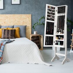 Dulap-oglinda pentru bijuterii Costway JV10079WH (White) Thumb