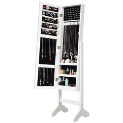 Dulap-oglinda pentru bijuterii Costway JV10079WH (White) Thumb