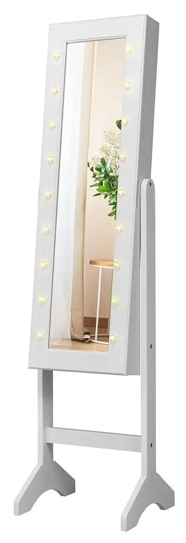 Dulap-oglinda pentru bijuterii Costway JV10080WH (White)