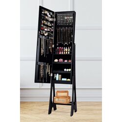 Dulap-oglinda pentru bijuterii Costway JV10081BK (Black)