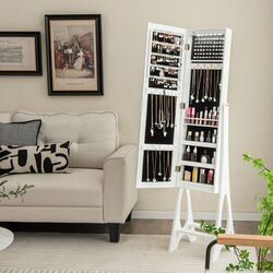 Dulap-oglinda pentru bijuterii Costway JV10081WH (White)