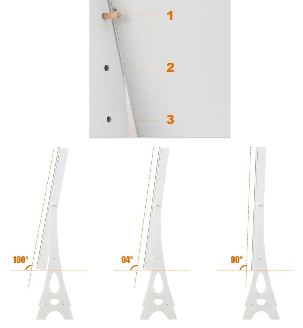 Dulap-oglinda pentru bijuterii Costway JV10081WH (White)