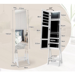 Dulap-oglinda pentru bijuterii Costway JV10081WH (White) Thumb