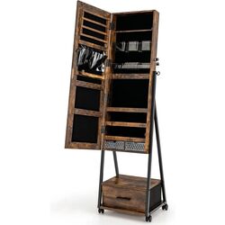 Шкаф-зеркало для украшений Costway JV10221CF (Brown) Thumb