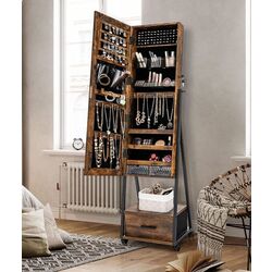 Шкаф-зеркало для украшений Costway JV10221CF (Brown) Thumb