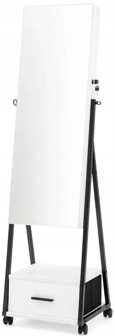 Dulap-oglinda pentru bijuterii Costway JV10221WH (White)