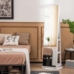 Dulap-oglinda pentru bijuterii Costway JV10430WH (White)