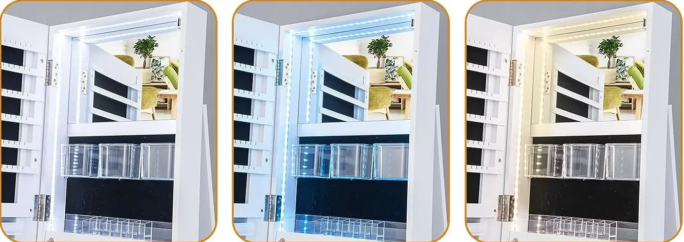 Шкаф-зеркало для украшений Costway JV10430WH (White)