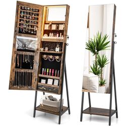 Шкаф-зеркало для украшений Costway JV10432CF (Rustic Brown) Thumb