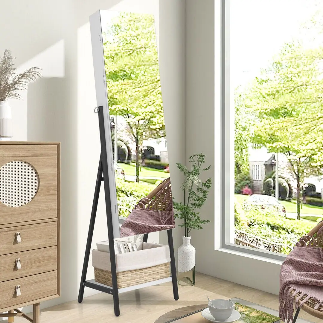 Dulap-oglinda pentru bijuterii Costway JV10432WH (White)