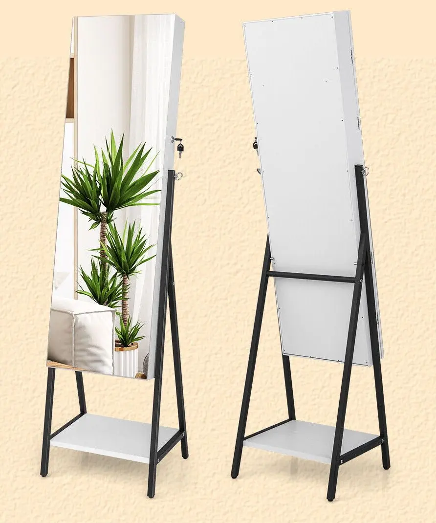 Dulap-oglinda pentru bijuterii Costway JV10432WH (White)