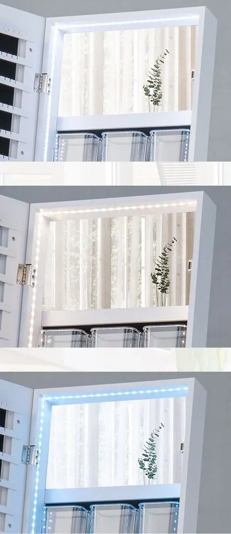 Dulap-oglinda pentru bijuterii Costway JV10432WH (White)