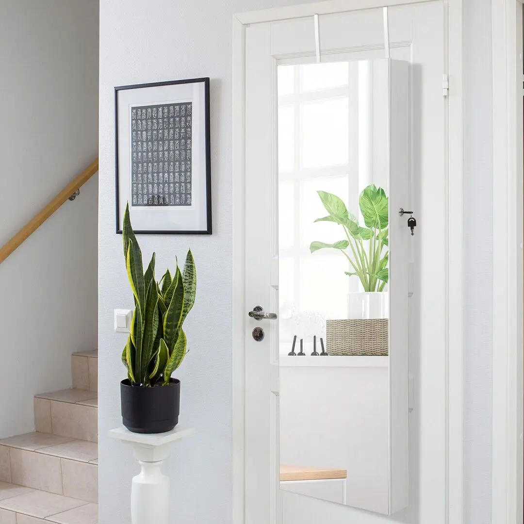 Шкаф-зеркало для украшений Costway JV10433WH (White) - 2