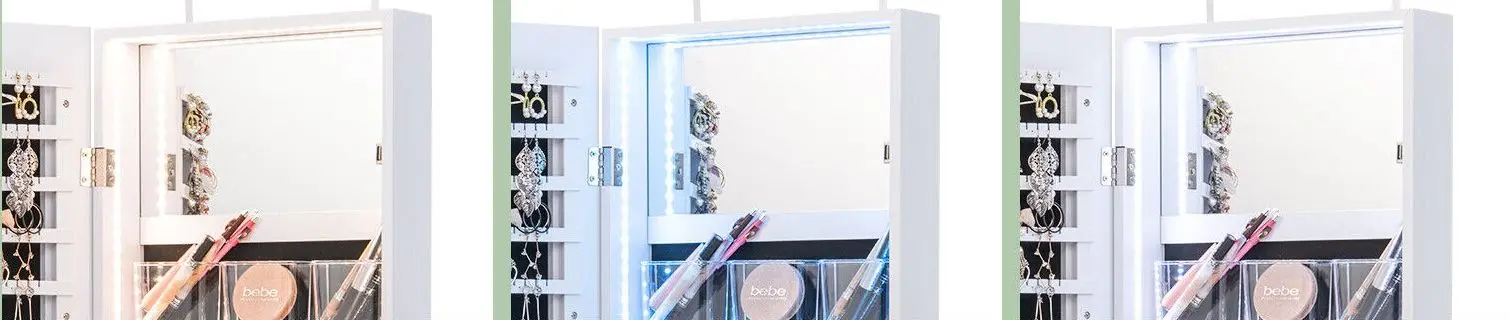 Шкаф-зеркало для украшений Costway JV10433WH (White) - 6