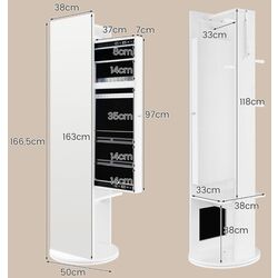Шкаф-зеркало для украшений Costway JV10484WH (White) Thumb