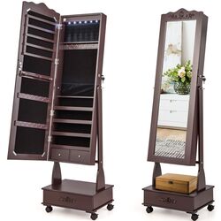 Dulap-oglinda pentru bijuterii Costway JV10584BN (Brown) Thumb