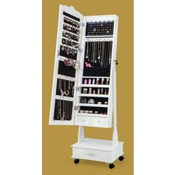 Шкаф-зеркало для украшений Costway JV10584WH (White) Thumb